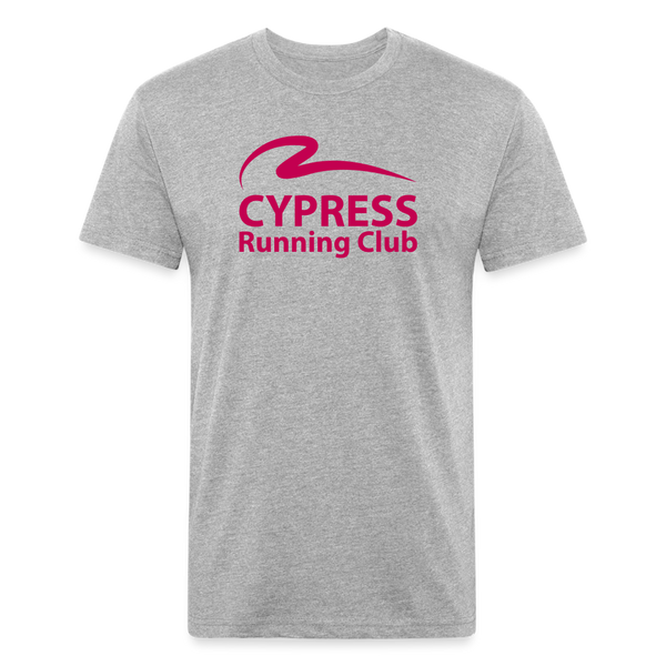 CRC Pink- UNISEX Fitted Cotton/Poly T-Shirt - heather gray