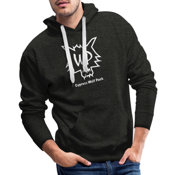 Wolf Pack White- Men’s Premium Hoodie - charcoal grey