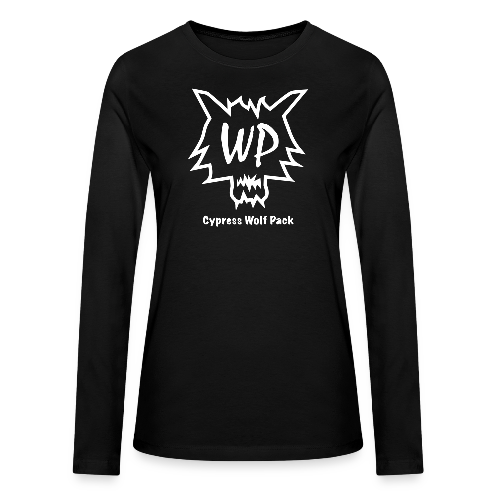 Cypress Wolf Pack White- Bella + Canvas Women's Long Sleeve T-Shirt - black