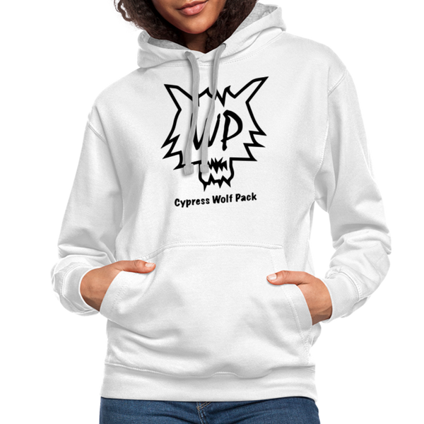 Cypress Wolf Pack- UNISEX Contrast Hoodie - white/gray