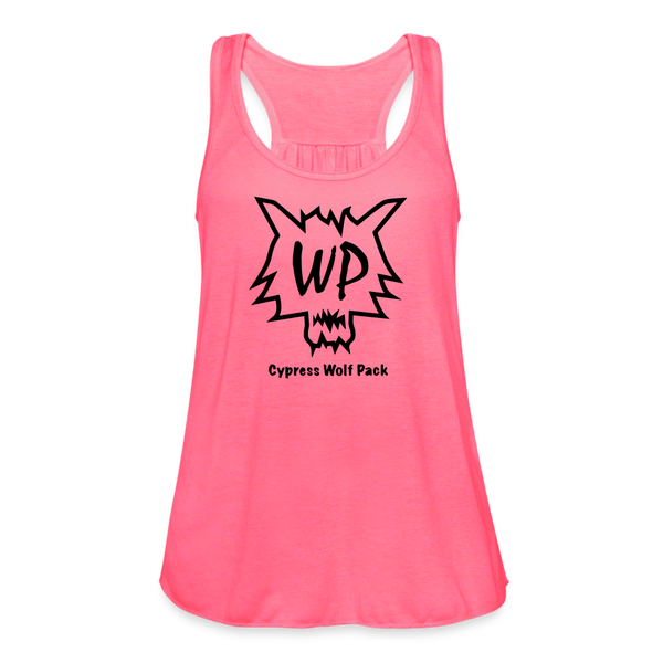 Cypress Wolf Pack- Women's Flowy Tank Top - neon pink