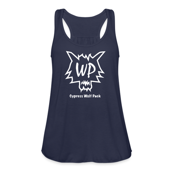 Cypress Wolf Pack- Women's Flowy Tank Top - navy