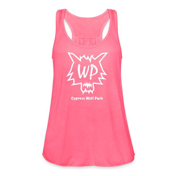 Cypress Wolf Pack- Women's Flowy Tank Top - neon pink