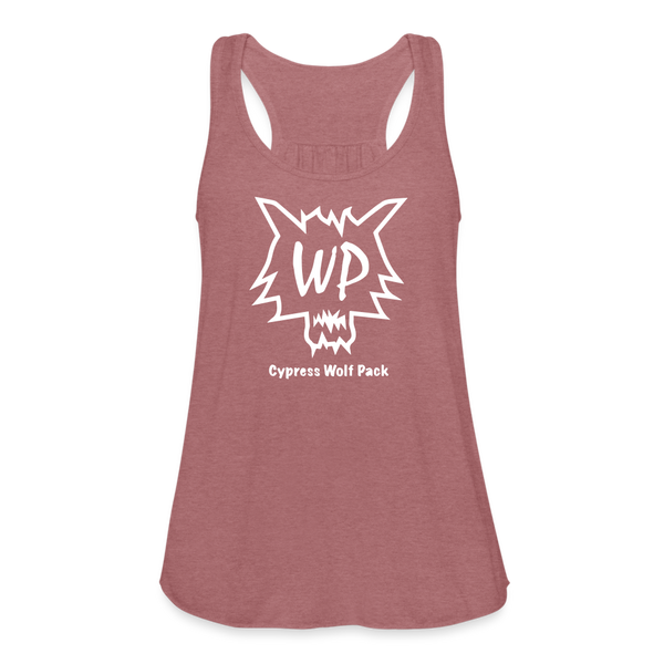 Cypress Wolf Pack- Women's Flowy Tank Top - mauve