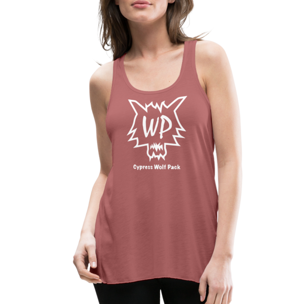 Cypress Wolf Pack- Women's Flowy Tank Top - mauve