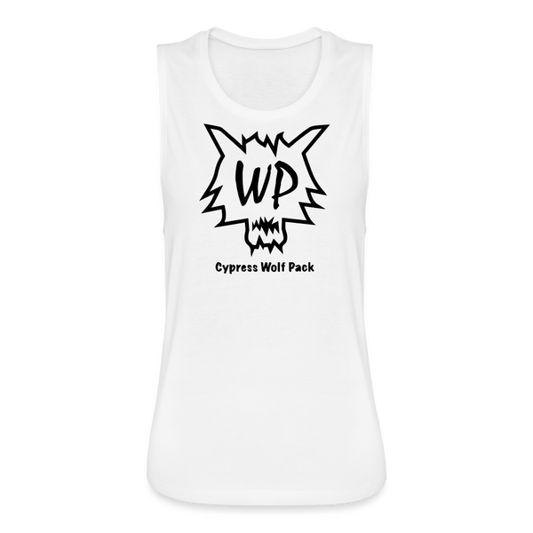 Cypress Wolf Pack- Women's Flowy Muscle Tank - white