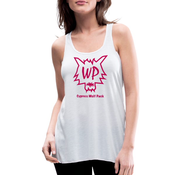 Cypress Wolf Pack Pink- Women's Flowy Tank Top by Bella - white