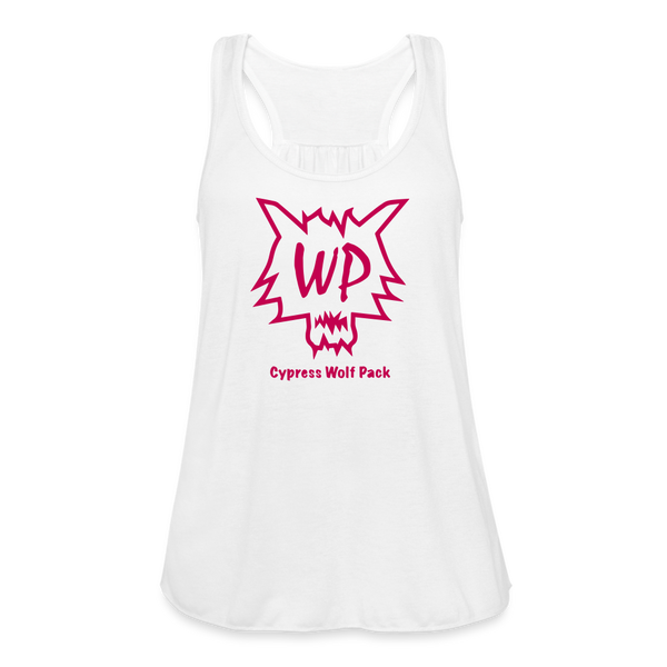 Cypress Wolf Pack Pink- Women's Flowy Tank Top by Bella - white