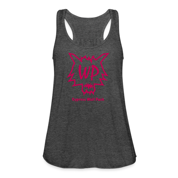 Cypress Wolf Pack Pink- Women's Flowy Tank Top by Bella - deep heather