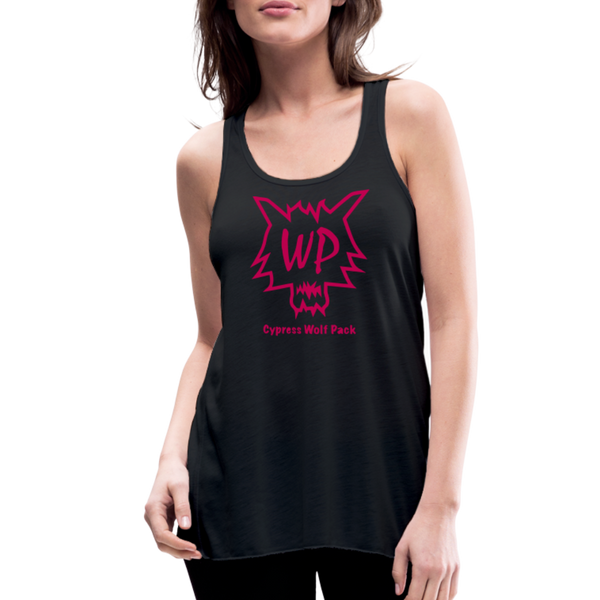 Cypress Wolf Pack Pink- Women's Flowy Tank Top by Bella - black