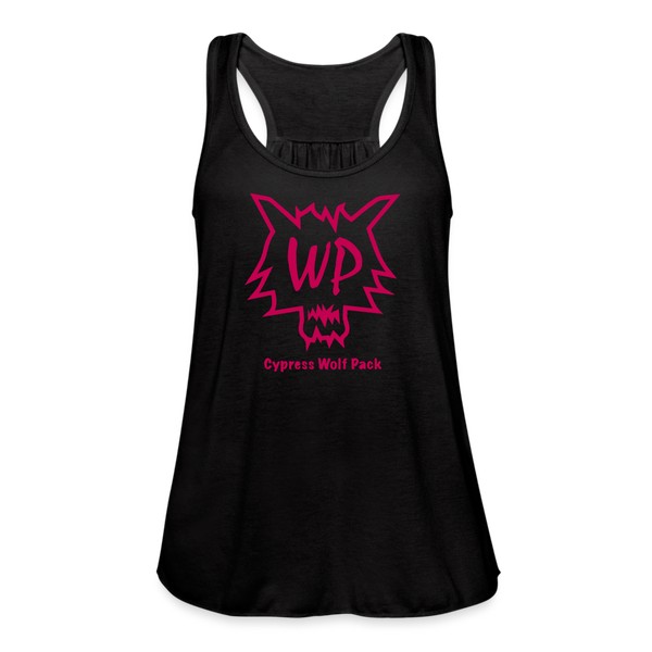 Cypress Wolf Pack Pink- Women's Flowy Tank Top by Bella - black