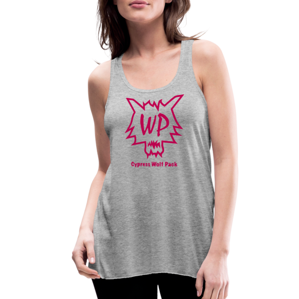 Cypress Wolf Pack Pink- Women's Flowy Tank Top by Bella - heather gray