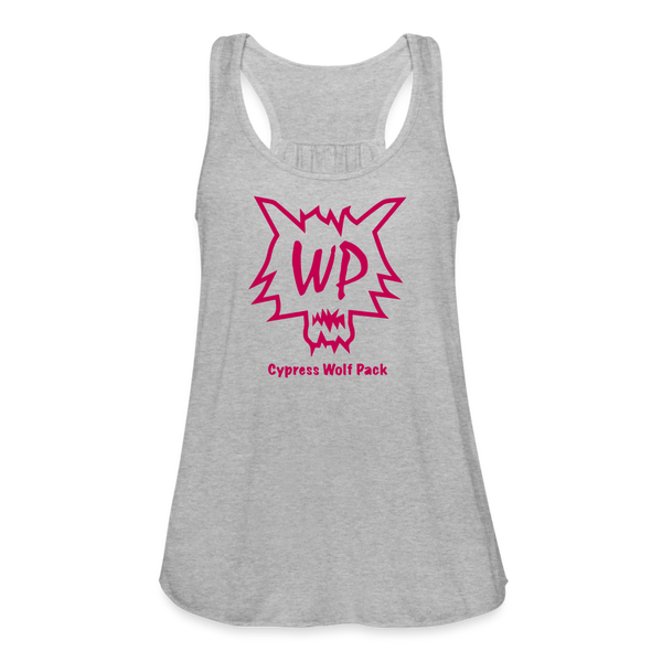 Cypress Wolf Pack Pink- Women's Flowy Tank Top by Bella - heather gray