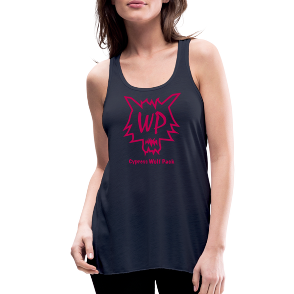 Cypress Wolf Pack Pink- Women's Flowy Tank Top by Bella - navy