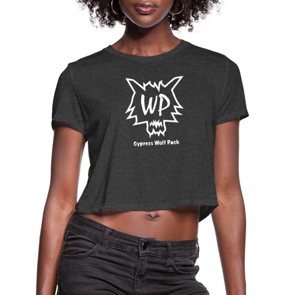 Cypress Wolf Pack- Women's Cropped T-Shirt - deep heather