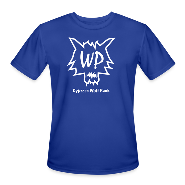 Cypress Wolf Pack- Men’s Moisture Wicking Performance T-Shirt - royal blue