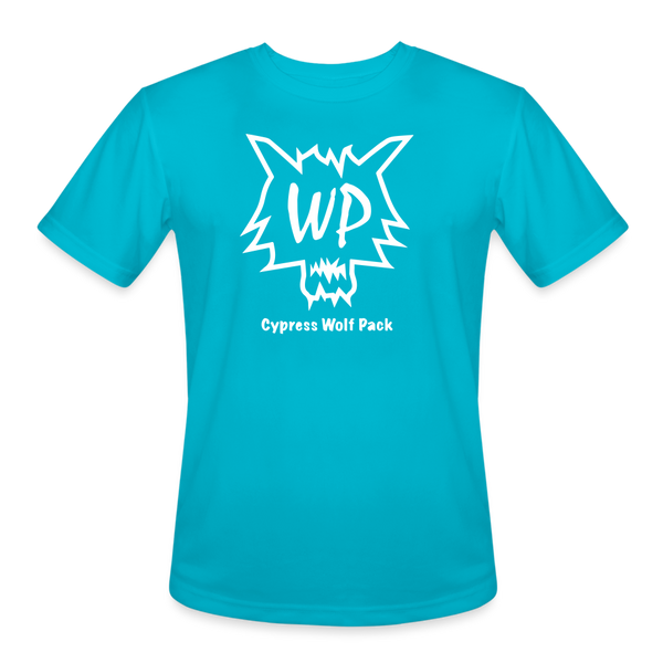 Cypress Wolf Pack- Men’s Moisture Wicking Performance T-Shirt - turquoise