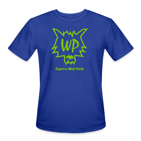 Cypress Wolf Pack Green- Men’s Moisture Wicking Performance T-Shirt - royal blue
