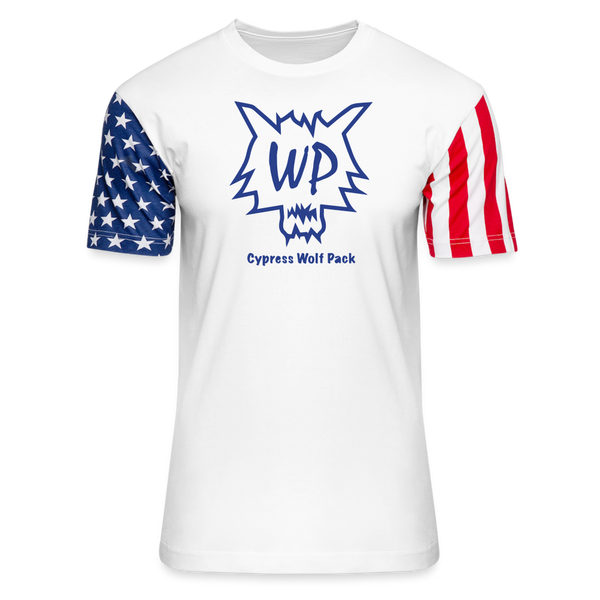 Cypress Wolf Pack- UNISEX Stars & Stripes T-Shirt - white
