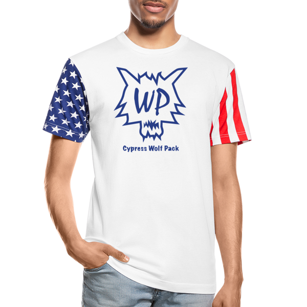 Cypress Wolf Pack- UNISEX Stars & Stripes T-Shirt - white