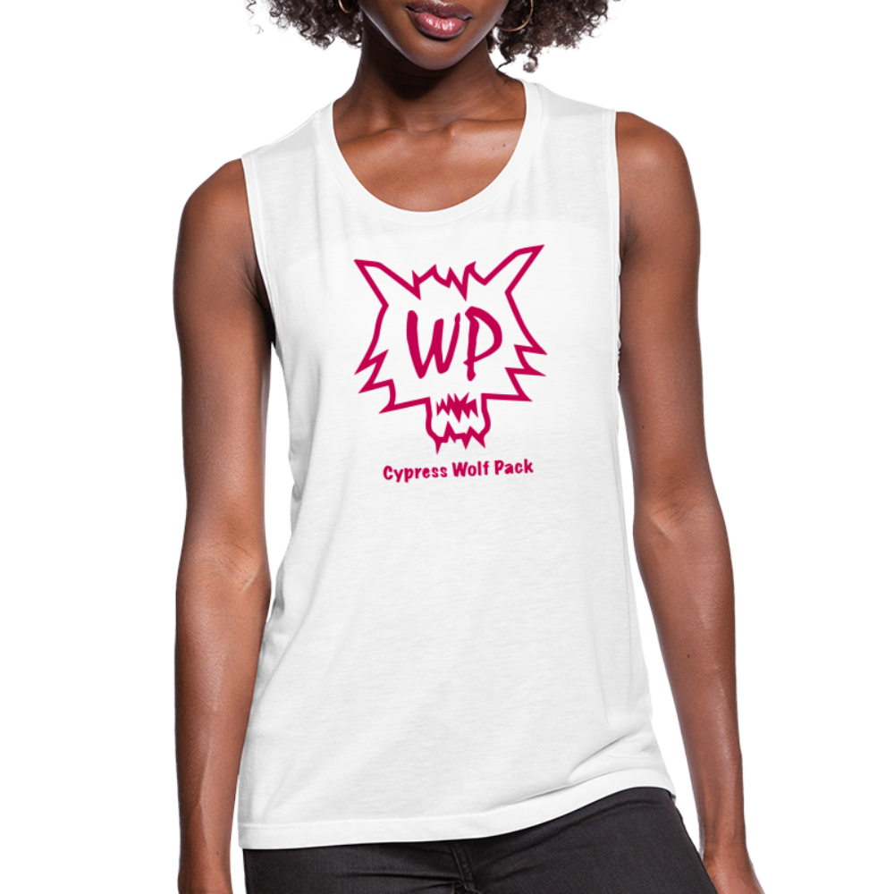 Cypress Wolf Pack Pink- Women's Flowy Muscle Tank - white