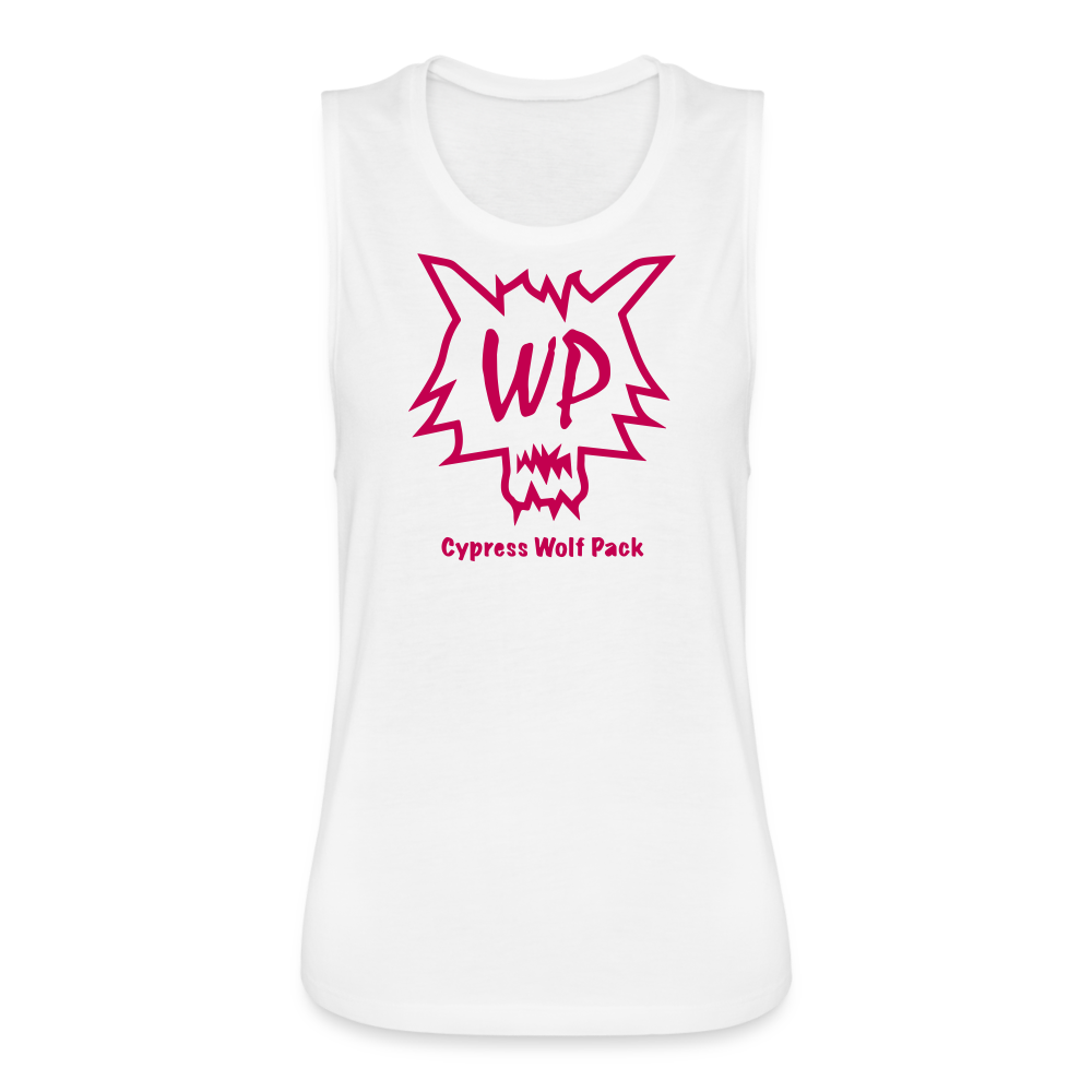Cypress Wolf Pack Pink- Women's Flowy Muscle Tank - white