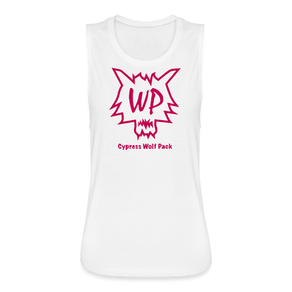 Cypress Wolf Pack Pink- Women's Flowy Muscle Tank - white