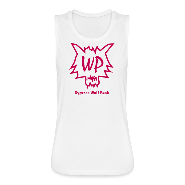 Cypress Wolf Pack Pink- Women's Flowy Muscle Tank - white