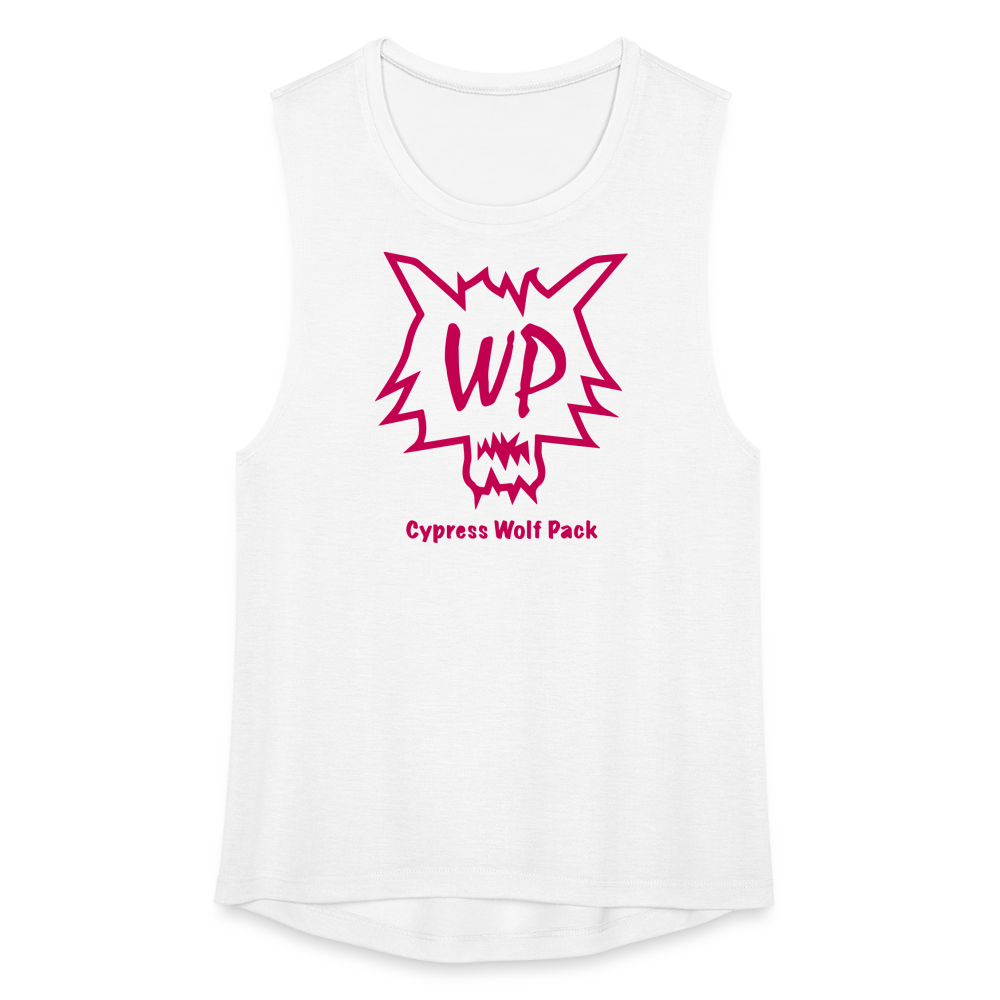 Cypress Wolf Pack Pink- Women's Flowy Muscle Tank - white