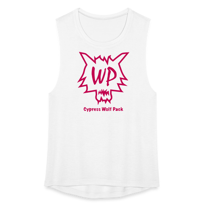 Cypress Wolf Pack Pink- Women's Flowy Muscle Tank - white