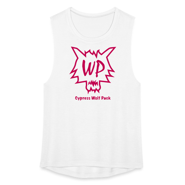 Cypress Wolf Pack Pink- Women's Flowy Muscle Tank - white