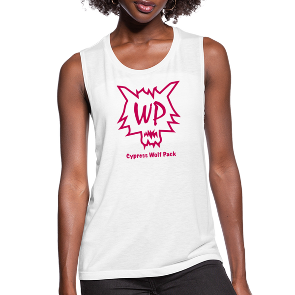 Cypress Wolf Pack Pink- Women's Flowy Muscle Tank - white