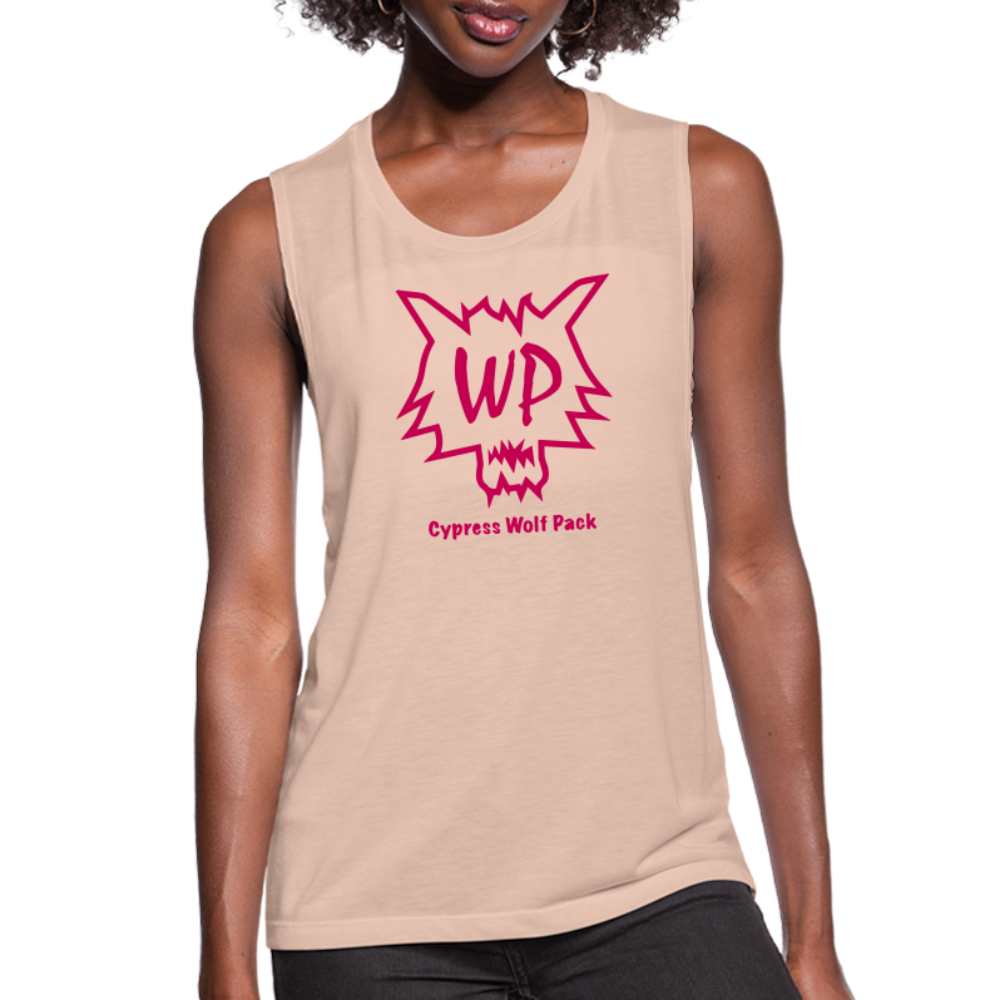 Cypress Wolf Pack Pink- Women's Flowy Muscle Tank - peach
