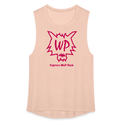 Cypress Wolf Pack Pink- Women's Flowy Muscle Tank - peach