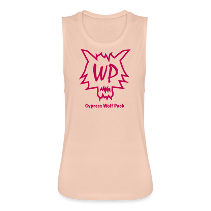 Cypress Wolf Pack Pink- Women's Flowy Muscle Tank - peach