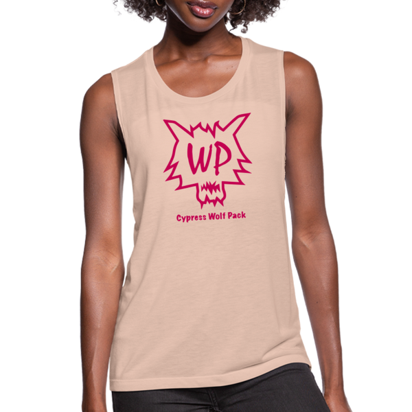 Cypress Wolf Pack Pink- Women's Flowy Muscle Tank - peach