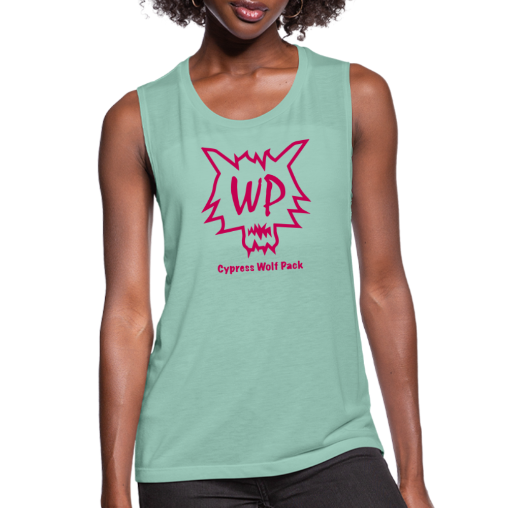 Cypress Wolf Pack Pink- Women's Flowy Muscle Tank - dusty mint blue
