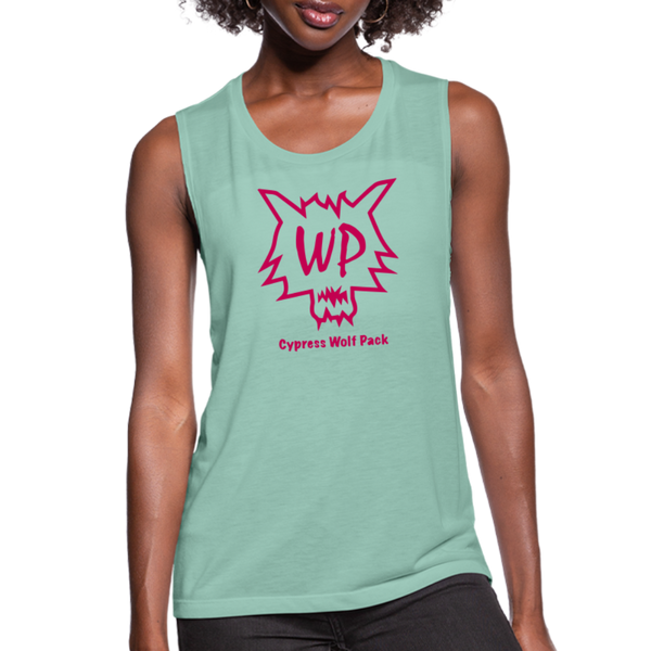 Cypress Wolf Pack Pink- Women's Flowy Muscle Tank - dusty mint blue