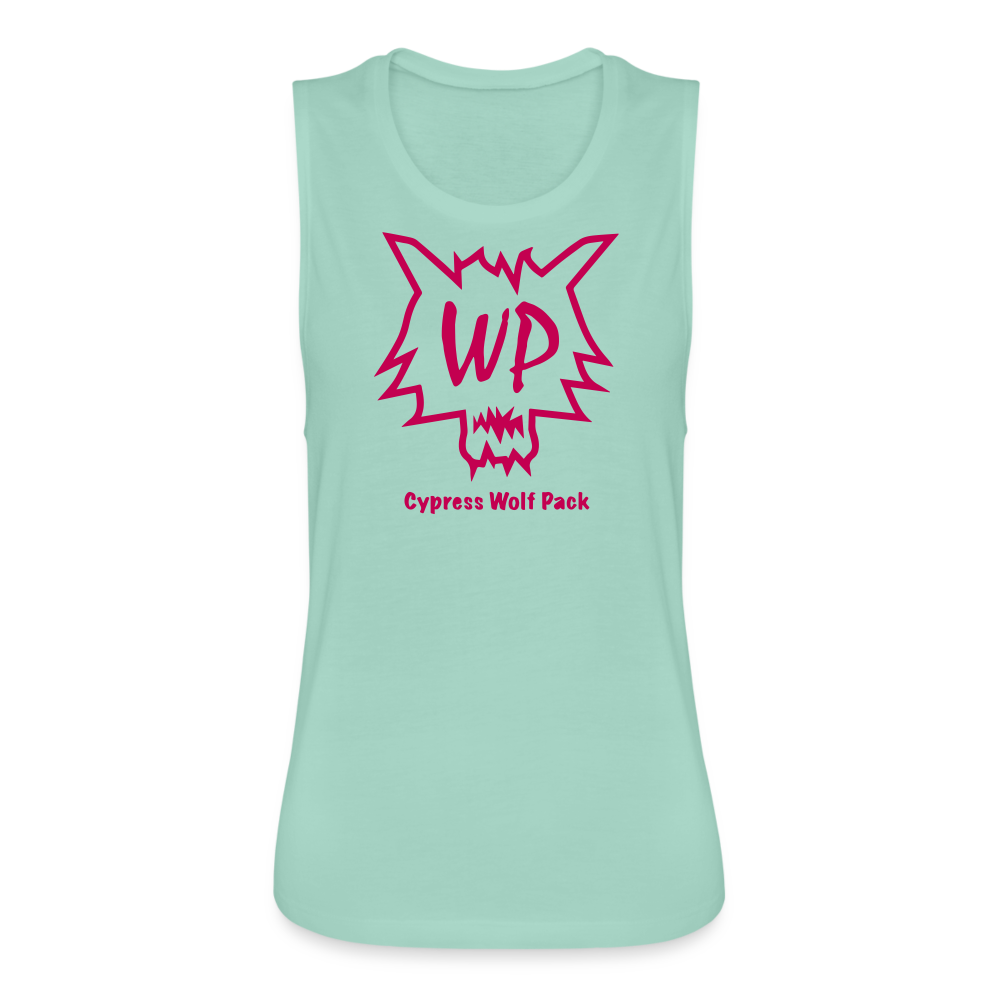 Cypress Wolf Pack Pink- Women's Flowy Muscle Tank - dusty mint blue
