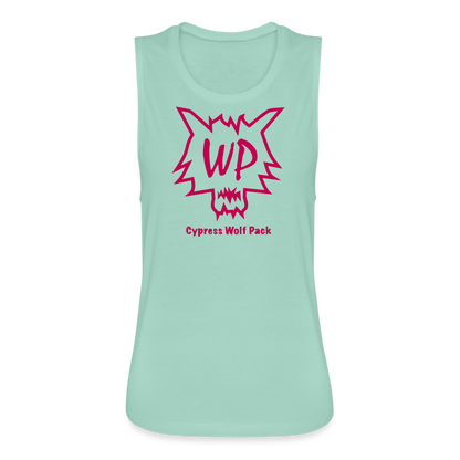 Cypress Wolf Pack Pink- Women's Flowy Muscle Tank - dusty mint blue