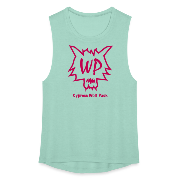 Cypress Wolf Pack Pink- Women's Flowy Muscle Tank - dusty mint blue