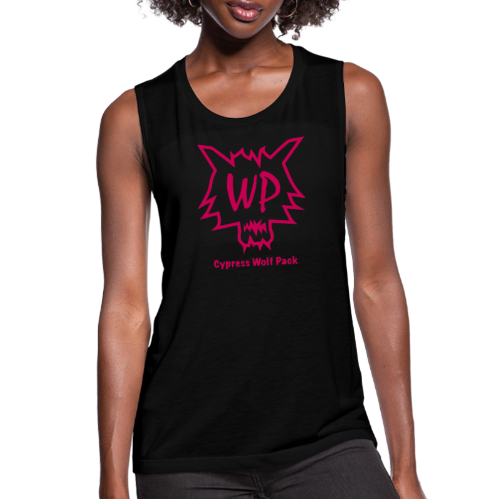 Cypress Wolf Pack Pink- Women's Flowy Muscle Tank - black