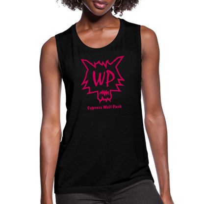 Cypress Wolf Pack Pink- Women's Flowy Muscle Tank - black