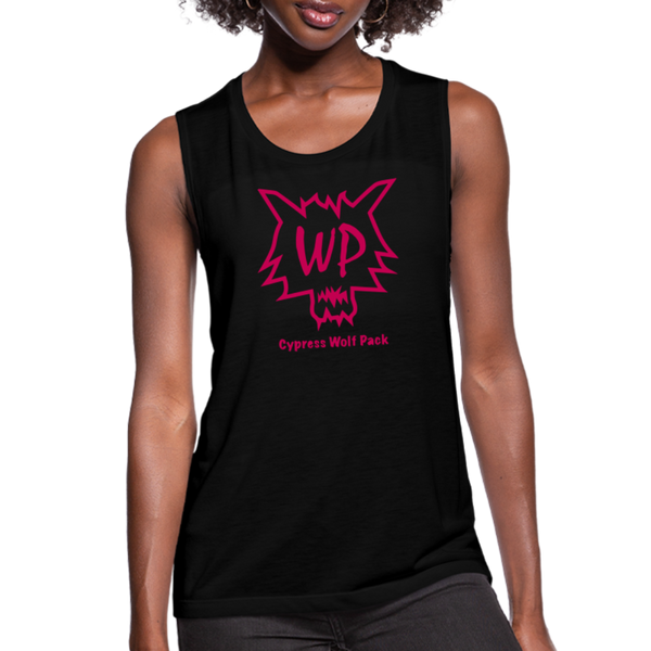 Cypress Wolf Pack Pink- Women's Flowy Muscle Tank - black