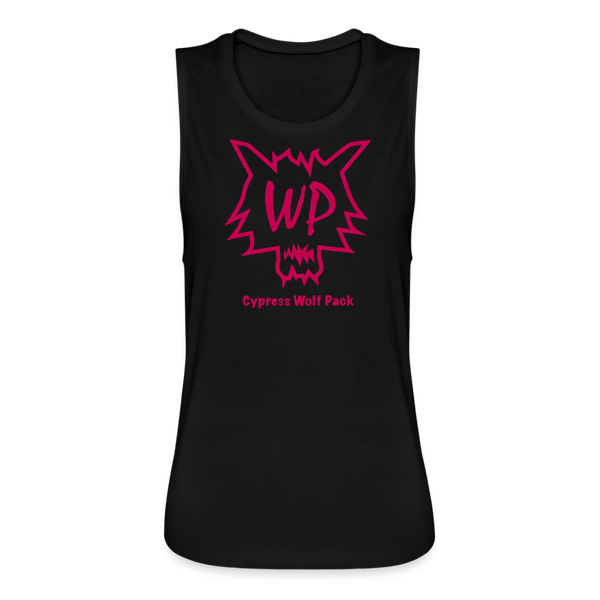 Cypress Wolf Pack Pink- Women's Flowy Muscle Tank - black