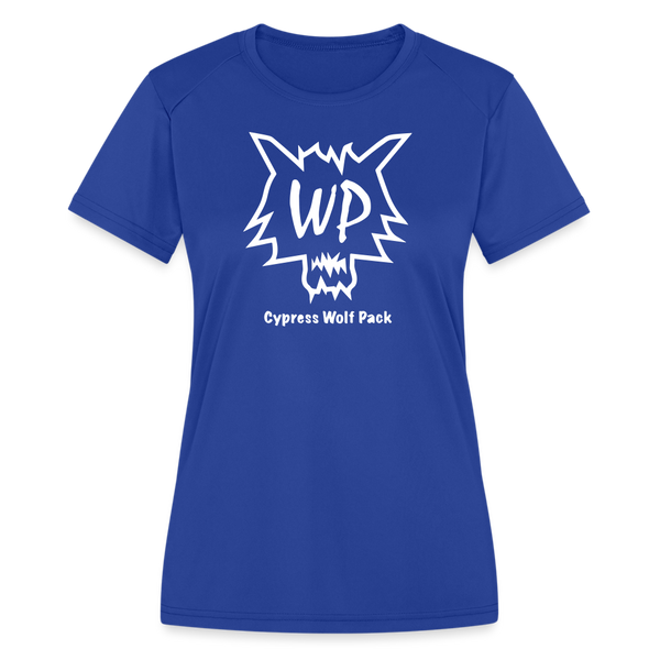 Cypress Wolf Pack- Women's Moisture Wicking Performance T-Shirt - royal blue