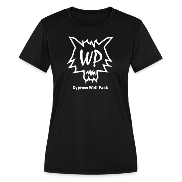 Cypress Wolf Pack- Women's Moisture Wicking Performance T-Shirt - black