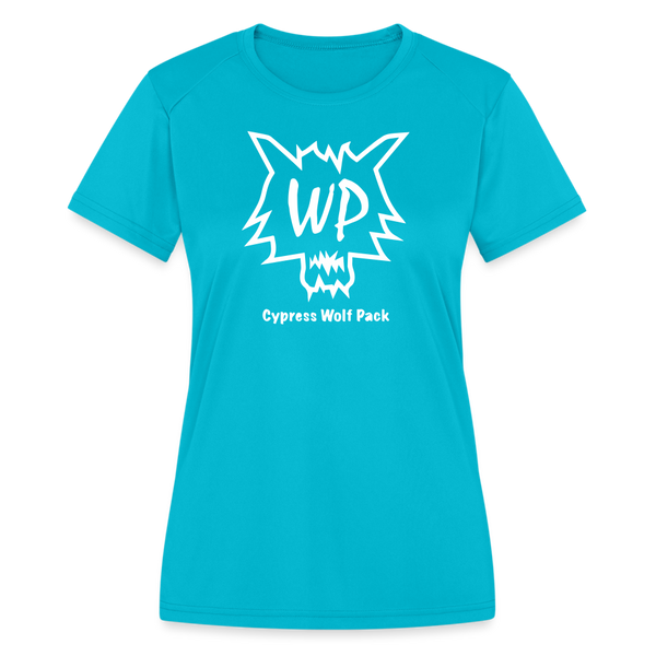 Cypress Wolf Pack- Women's Moisture Wicking Performance T-Shirt - turquoise