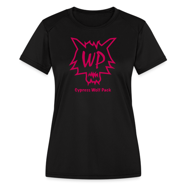 Cypress Wolf Pack Pink- Women's Moisture Wicking Performance T-Shirt - black