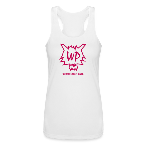 Cypress Wolf Pack Pink- Women’s Performance Racerback Tank Top - white